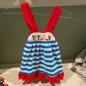 NWT Toddler Smocked Beach Scene Dress